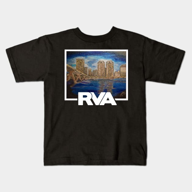 RVA "River City Blues" Kids T-Shirt by adam5artistry